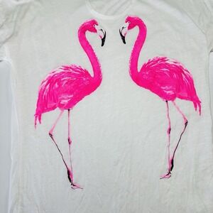 Promesa Flamingo Graphic T Shirt Small Pink Bird Print Cotton Modal USA Made